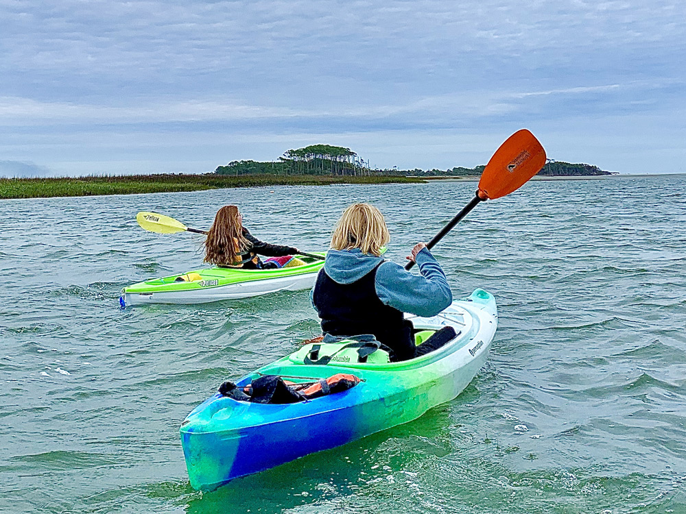 A short kayak trip will get you to Waties island from the public boat launch in cherry grove